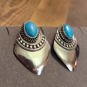 Native American Sterling & Turquoise Earrings